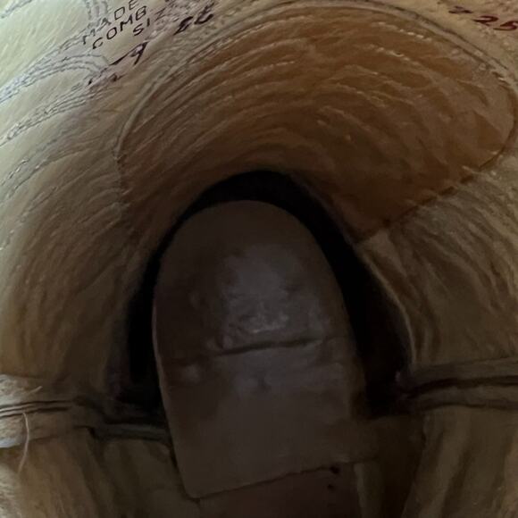 Justin Boots Men's Size 9 Cowboy Western Blonde Leather Embroidered made in USA - Picture 9 of 16